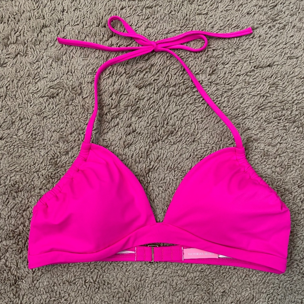 Victoria's Secret Hot Pink Swim Top, Size L
